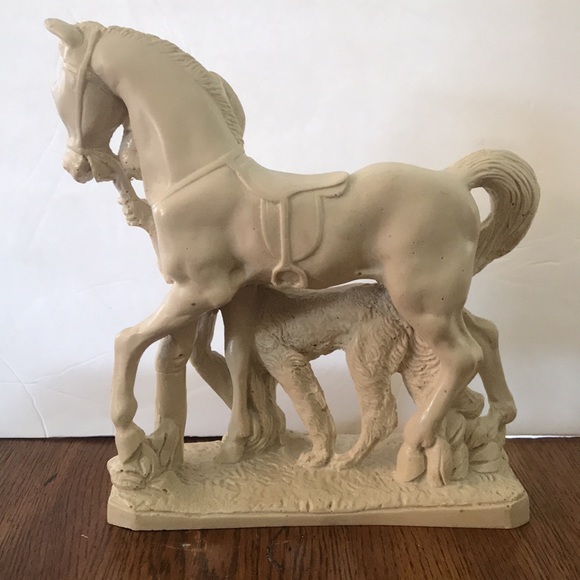 Bisque White Horse and Female with Dog - Picture 4 of 10